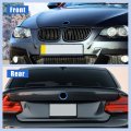 Uxcell 2pcs Car Front Rear Emblem Ring Decoration Cover Trim Hood Logo For Bmw 3 Series Blue