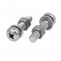 Uxcell M5 X 25mm 304 Stainless Steel Phillips Pan Head Screws Nuts W Washers 15 Sets