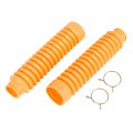 2pcs Orange 15 Knots Shockproof Shock Absorbers Boot Dust Cover For Motorcycle