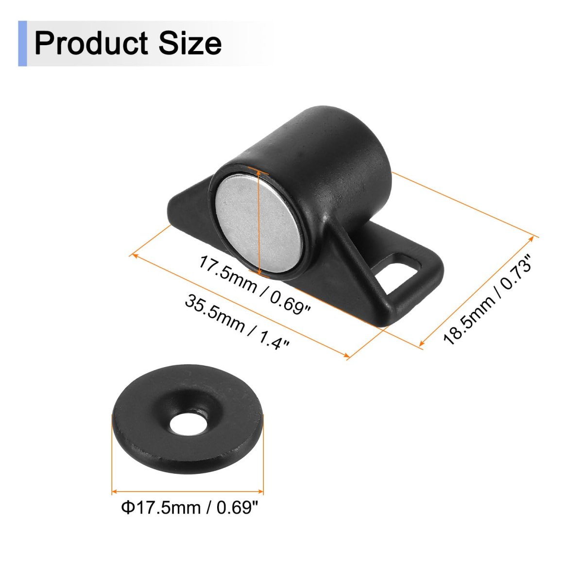8 Pcs Cabinet Door Catch Latch Metal Magnetic Lock With Screw For Cupboard Kitchen Closet Wardrobe Black