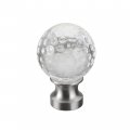 Aspen Creative Brushed Nickel 24046-09-1 Clear K9 Crystal Golf Ball 1-1 8 Finial For Lamp Shade Base 