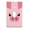 Pig Face Farm Animal Plastic Wall Decor Toggle Light Switch Plate Cover 