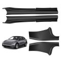 Lasfit Door Sill Protector For Tesla Model Y 2022 5 Seater Only Not Fit 7 Matte Tpe Abs Front And Rear Entry Guard Decoration 