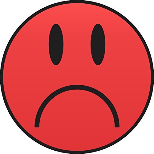 Stickertalk Sad Face Vinyl Sticker 4 Inches By