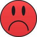 Stickertalk Sad Face Vinyl Sticker 4 Inches By 
