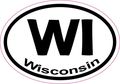 3in X 2in Oval Wi Wisconsin Sticker Vinyl Car Window State Bumper Stickers By Stickertalk 