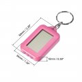 Uxcell Mini Led Keychain Flashlight Torch Solar Energy Power Pink With Hook For Camping Hiking Fishing