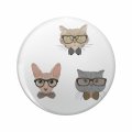 1080 Graphics Cats With Glasses Key Chain Double Sided Stainless Steel Keychain 