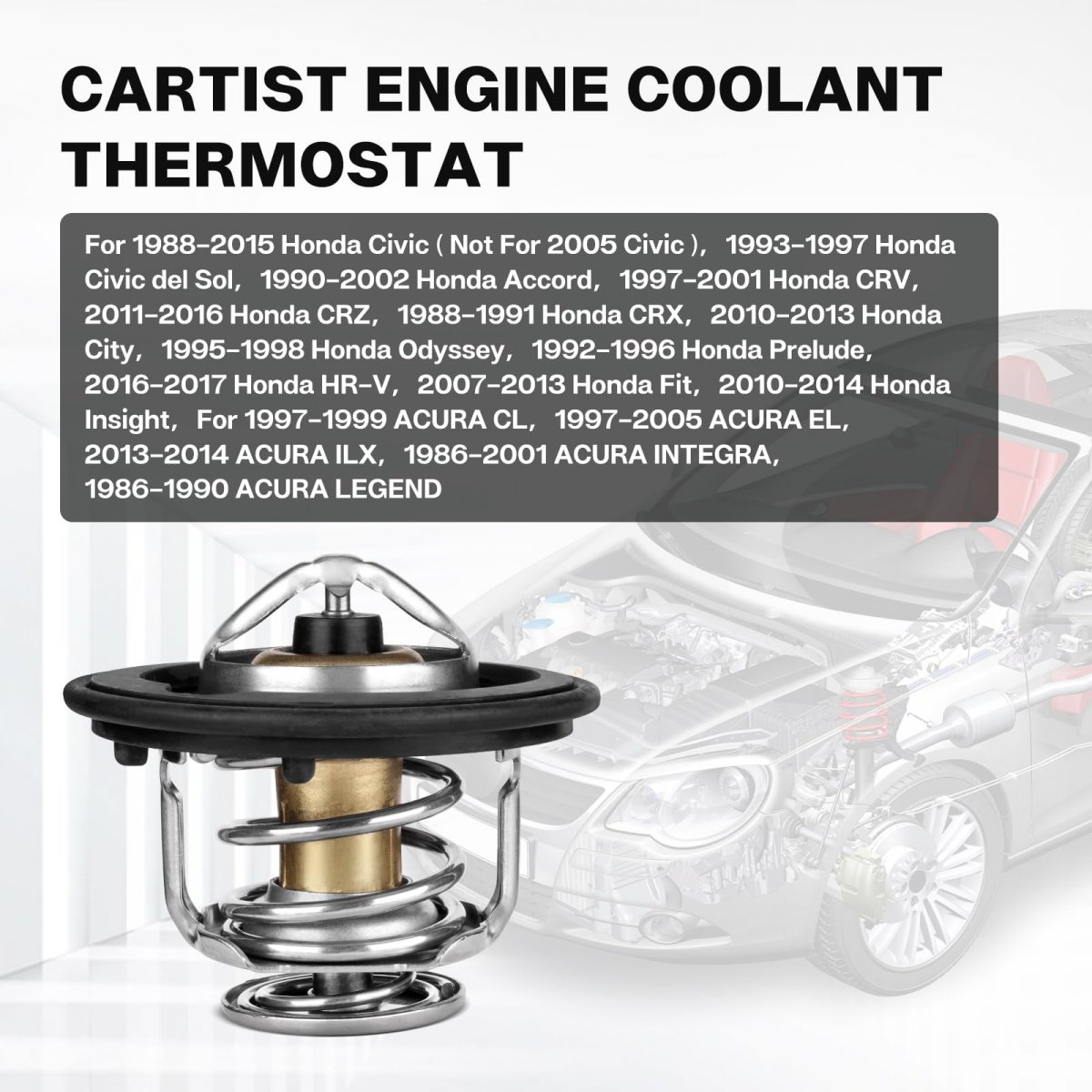 Cartist 19301-paa-306 19301-plc-315 19301-rna-315 Thermostats For 1988-2015 Honda Civic Accord Crv Crz Crx City Odyssey Prelude