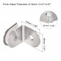 Uxcell Stainless Steel 90 Degree Glass Clamp 2pcs For 8-12mm Thickness Single Side Round Frameless Corner Bracket Clip Shower