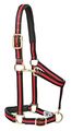 Weaver Leather Padded Breakaway Adjustable Chin And Throat Snap Halter 1 Average Horse Or Yearling Draft Red Striped 
