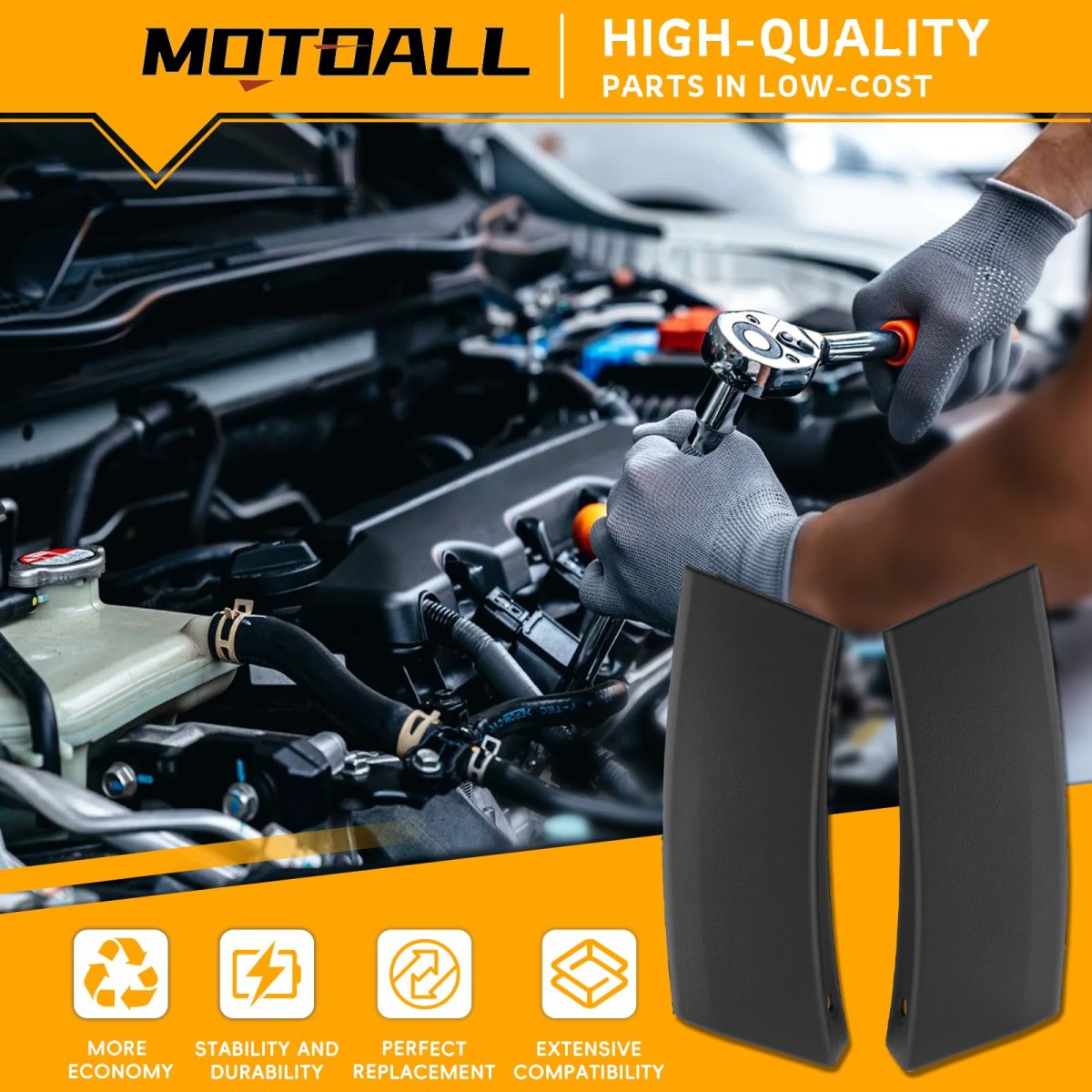 Rear Bumper Extension Molding Trim Left And Right Side 52162-0r030 Fit For Toyota Rav4 2016-2018 Replaces 52161-0r030