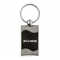 Au-tomotive Gold Rectangular Wave Key Ring For Nissan Nismo Black