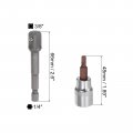 Uxcell H4 Hex Bit Socket 3 8 Square Drive Cr-v Sockets S2 Steel Bits 1 89 Length With Shank Power Drill Adapter