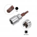 Uxcell H4 Hex Bit Socket 3 8 Square Drive Cr-v Sockets S2 Steel Bits 1 89 Length With Shank Power Drill Adapter
