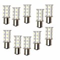 Hqrp 10-pack Ba15s 18 Leds Light Bulb Warm White Replacement For 1141 1156 Fits Casita Jayco Winnebago Minnie Winnie Jamboree 