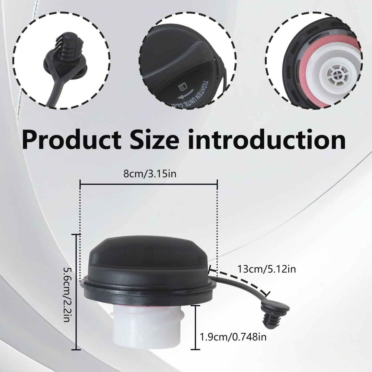Hc3z-9030-b Gas Cap Fuel For 2008-2009 Mercury Sable Replaces Fc1089 Fc1080 Fc1067 Non Locking Aftermarket Replacement Part