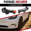 Hecasa Pair Led Fog Lights For 2017-2023 Tesla Model 3 2020-2023 Y Front Bumper Lamp Clear Lens Left Right Replacement