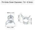 Uxcell 10pcs 8mm Spring Band Type Action Fuel Silicone Vacuum Hose Pipe Clamp Low Pressure Air Clip Zinc Plated