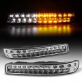 Acanii For 1999-2006 Gmc Yukon Sierra 1500 2500 3500 Chrome Housing Led Bumper Lights Signal Parking Lamps Assembly