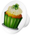 Set Of 2 St Patricks Day Cupcake With Shamrock Ceramic Cabinet Drawer Knobs 