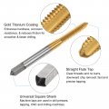 Uxcell Tap Drill Bit Set 3 16-24 Unc Straight Flute Thread And 5 32 4mm Twist Titanium Coated M2 High Speed Steel Repair