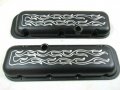 Chevy 396 454 502 Short Flames Alum Valve Cover Set W Holes For Chrome E41110c 