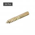 Uxcell M4x25mm Hanger Bolts 24pcs Double Ended Thread Dowel Screws For Wood Furniture Connecting