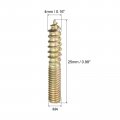 Uxcell M4x25mm Hanger Bolts 24pcs Double Ended Thread Dowel Screws For Wood Furniture Connecting