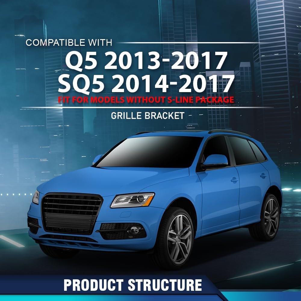 Grille Bracket For Audi Q5 2013-2017 Sq5 2014-2017 Fit Models Without S-line Package 8r0853692b Au1207100 Pp Plastic