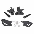 Httmt- Black Motorcycle Front Assembly Driver Footpeg Rest Pedals Frontset Foot Step Frame Bracket Kit Compatible With