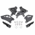 Httmt- Black Motorcycle Front Assembly Driver Footpeg Rest Pedals Frontset Foot Step Frame Bracket Kit Compatible With