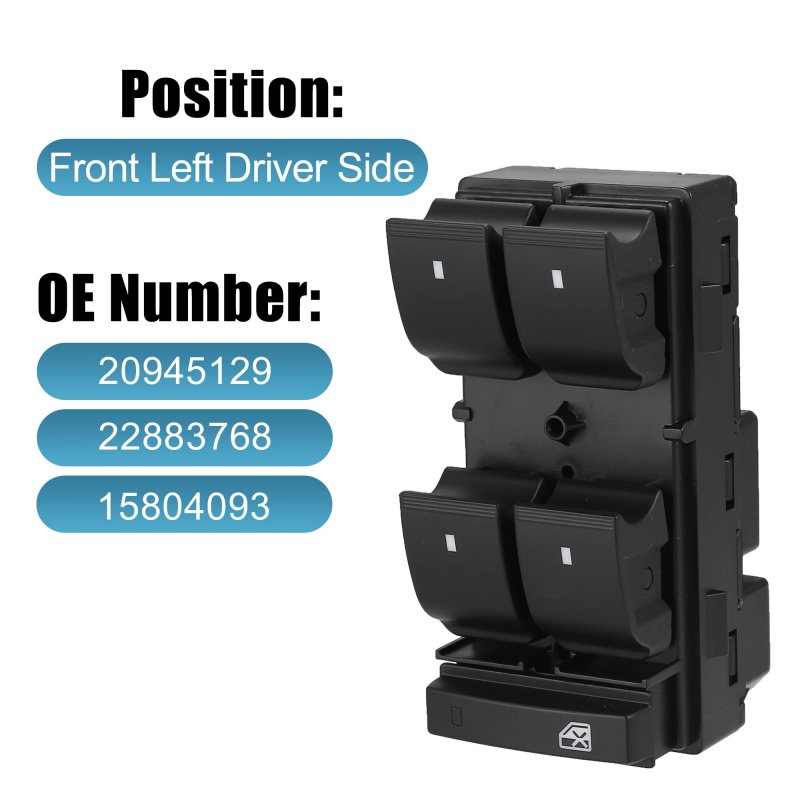 1 Set Power Window Switch With Removal Tool Driver Passenger Side Master Control 20945129 For Chevrolet Silverado 1500 07-13