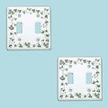 White Porcelain Ivy Double Toggle Switch Plate 