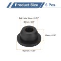 6pcs Rubber Grommets 18mm Drill Hole 9mm Id Top Hat Grommet Black Silicone Plug Gasket For Wiring Automotive