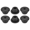 6pcs Rubber Grommets 18mm Drill Hole 9mm Id Top Hat Grommet Black Silicone Plug Gasket For Wiring Automotive 