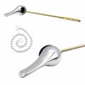 Allwin Toilet Handle Replacement Flush Lever With Stainless Steel Flapper Chains Front Mount Universal Fitting Chrome Finish 