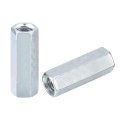 4pcs M10x17x40mm Coupling Nuts Galvanized Carbon Steel Hex Threaded Rod Coupler For Furniture Electronic Industrial 