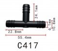 Autobahn88 3-way T-piece Nylon Vacuum Hose Joiner Od 9mm 0 36 Pack Of 10