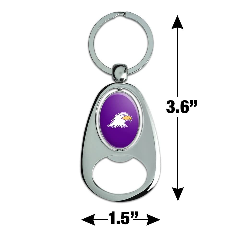 Graphics More Ashland University Primary Logo Keychain Chrome Metal Spinning Oval Bottle Opener
