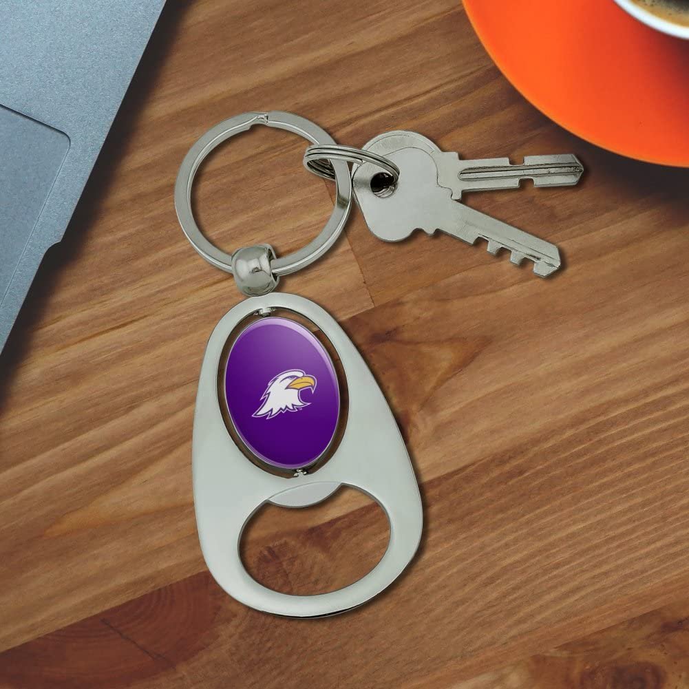 Graphics More Ashland University Primary Logo Keychain Chrome Metal Spinning Oval Bottle Opener