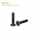 Uxcell 8-32x3 4 Flat Head Socket Cap Screws 10 9 Grade Carbon Steel Hex Countersunk Screw Bolts Machine Fasteners Fully