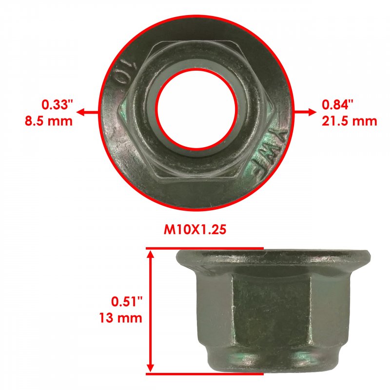 8x Engine Mount Flanged Nylon Lock Nut For Polaris M10x1 25 Thread Size Iron Material