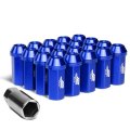 Auto Dynasty J2 Engineering 7075-t6 Compatible Withged Aluminum M12x1 5 20pcs 50mm Tall Close-end Lug Nut Set W Adapter Blue