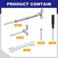 Uxcell 16 Pack Cable Railing Kit T316 Stainless Steel 1 8 Swage Toggle Turnbuckle Hardware For Wood Post 0-180a Adjustable
