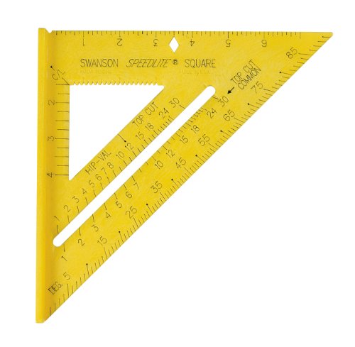 Yellow with Black Gradations Swanson Tool TS154 Steel Rafter Square 16-Inch X 24-Inch 