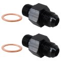 2pcs An6 To 1 4 Npsm Transmission Cooler Adapter Fitting Aluminum For Th350 Th400 4l60e 700r4 200-4r Black 