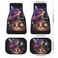 Cute Fairy Car Floor Mats Automotive Sparkling Fireflies Mushroom Rubberpet 4a Pieces Set All Weather Protector Non-slip