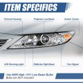 Auto Dynasty Lx2518139 Led Drl Projector Headlight Lamp Compatible With Lexus Es300h Es350 2013-2015 Driver Left Side Chrome