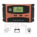40a Solar Charge Controller 12v 24v Mppt Panel Regulator Lcd Screen With Dual Usb Port Auto Battery